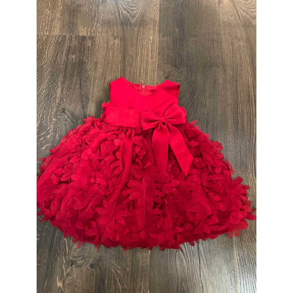 Princess Faith Red Flower Dress 18M Special Occasion Party Birthday